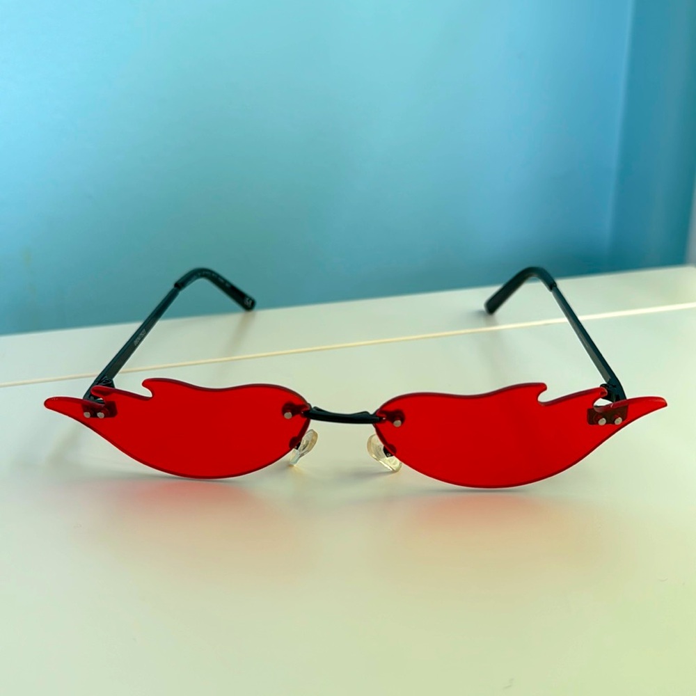 Flame shaped sunglasses.